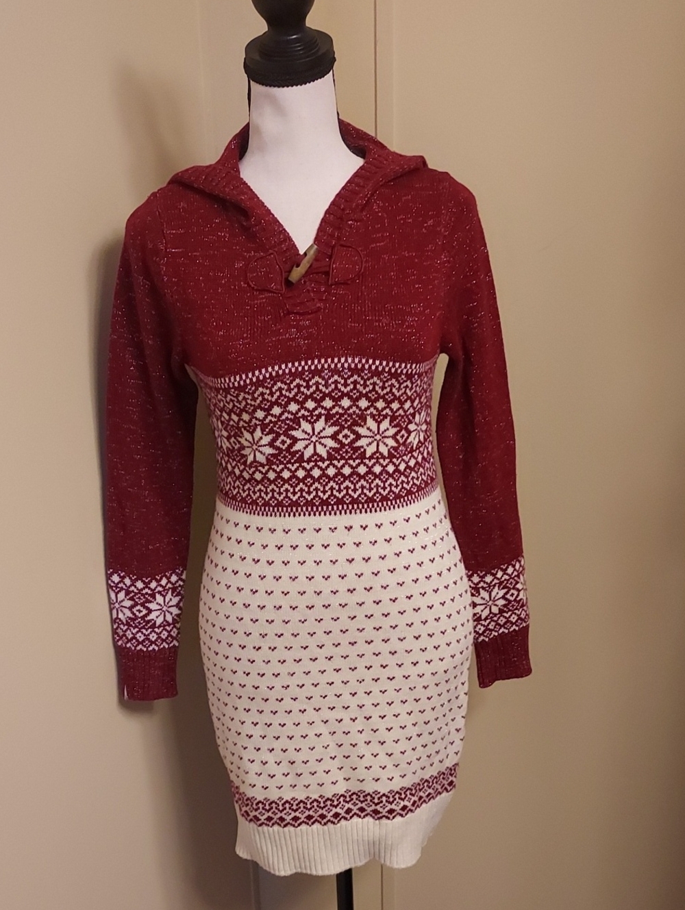 if it were me Girls Burgundy Sparkle Knit Sweater